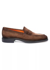 Santoni Leather Penny Loafers