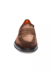 Santoni Leather Penny Loafers