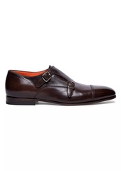 Santoni Levante Double Buckle Monk Strap Shoes