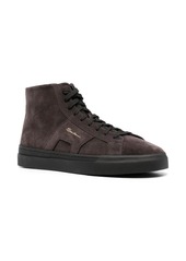 Santoni logo-print suede sneakers