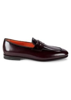 Santoni Patent Leather Penny Loafers