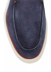 Santoni Printed Suede Loafers