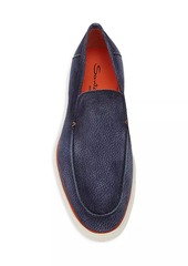 Santoni Printed Suede Loafers