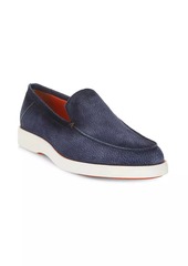 Santoni Printed Suede Loafers