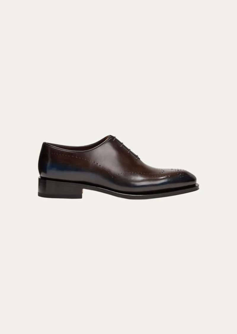 Santoni Men's Kaj Bicolor Brogue Leather Oxfords