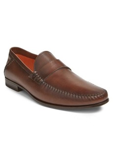 Santoni Paine Loafer in Brown Leather at Nordstrom