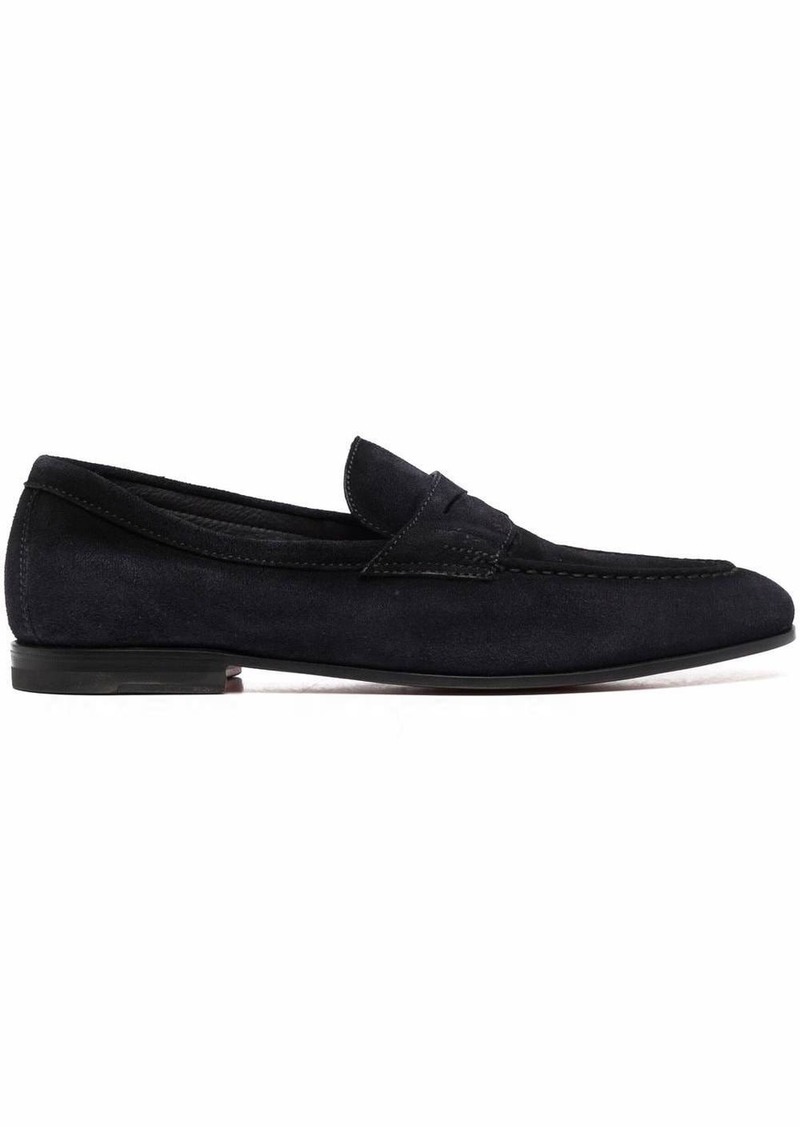 Santoni stitched slip on loafers