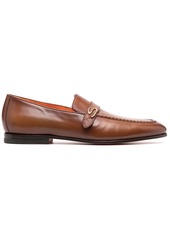 Santoni tonal leather loafers