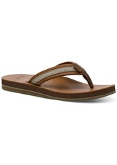 Sanuk Men's Hullsome Leather Flip-Flop Sandals - Dark Brown