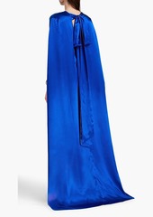 Sara Battaglia - Cape-effect satin gown - Blue - IT 44