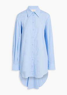 Sara Battaglia - Cotton-blend poplin shirt - Blue - IT 38