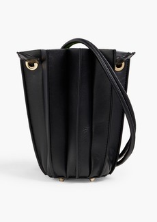 Sara Battaglia - Plissé Mini XS leather bucket bag - Black - OneSize