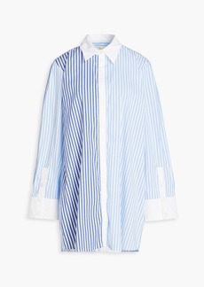 Sara Battaglia - Striped cotton-blend poplin shirt - Blue - IT 38