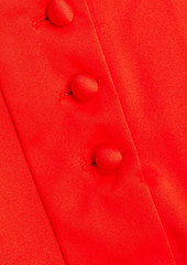 Sara Battaglia - Tie-detailed stretch-cotton poplin mini dress - Red - IT 38