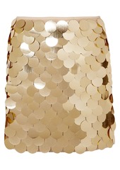 Sara Battaglia Woman Sequined Tulle Mini Skirt Gold