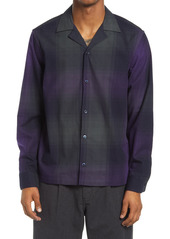 Saturdays NYC Marco Plaid Flannel Men's Button-Up Shirt in Amethyst at Nordstrom