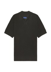 SATURDAYS NYC Alex Merino Wool Open Placket Polo