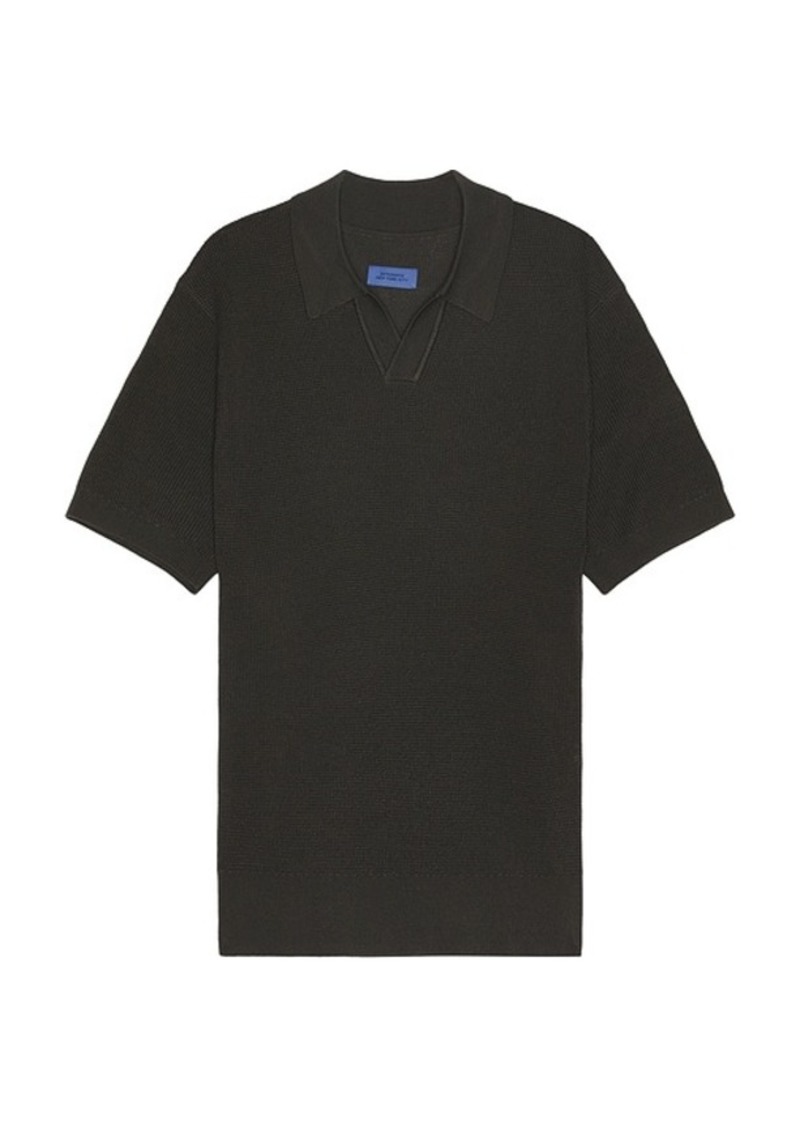 SATURDAYS NYC Alex Merino Wool Open Placket Polo