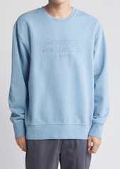 Saturdays NYC Bowery Embroidered Cotton Sweatshirt