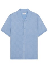 SATURDAYS NYC Kenneth Checkerboard Knit Short Sleeve Shirt