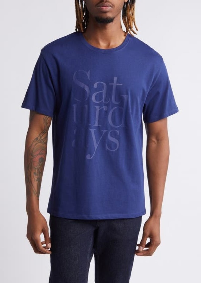 Saturdays NYC Miller Stacked Logo Graphic T-Shirt