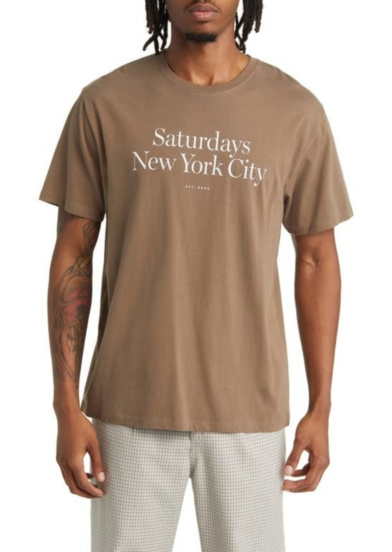 Saturdays NYC Miller Standard Logo Cotton Graphic T-Shirt
