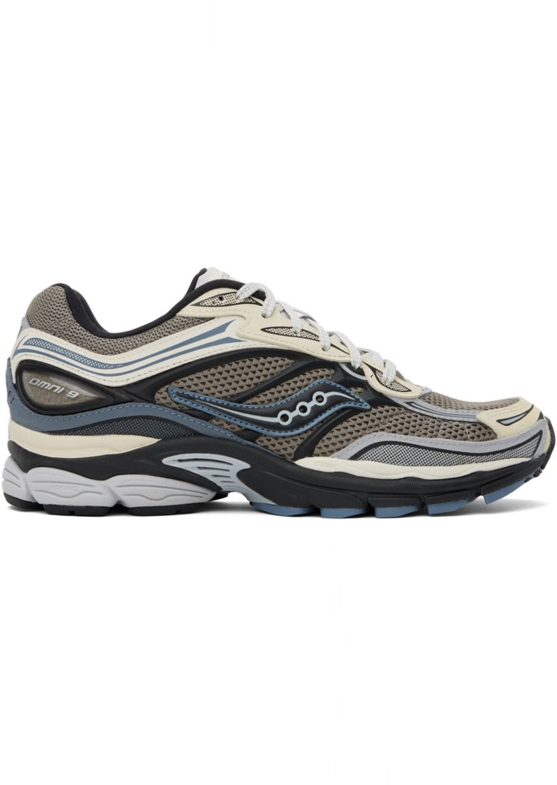 Saucony Gray & Blue ProGrid Omni 9 Sneakers