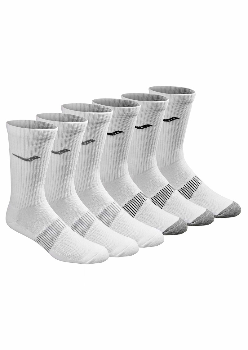 Saucony Men's Multi-Pack Mesh Ventilating Comfort Fit Performance Crew Socks