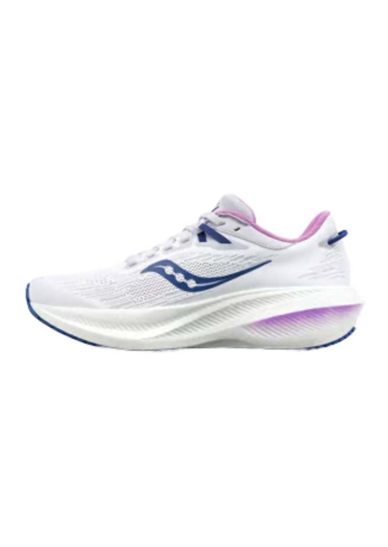 Saucony Women's Triumph 21 Sneaker Shoe In White/indigo