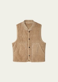 Save Khaki Men's Corduroy Snap-Front Vest