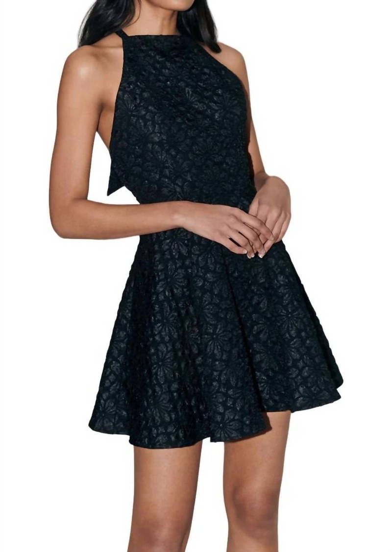 Saylor Julie Floral Jacquard Mini Dress In Black