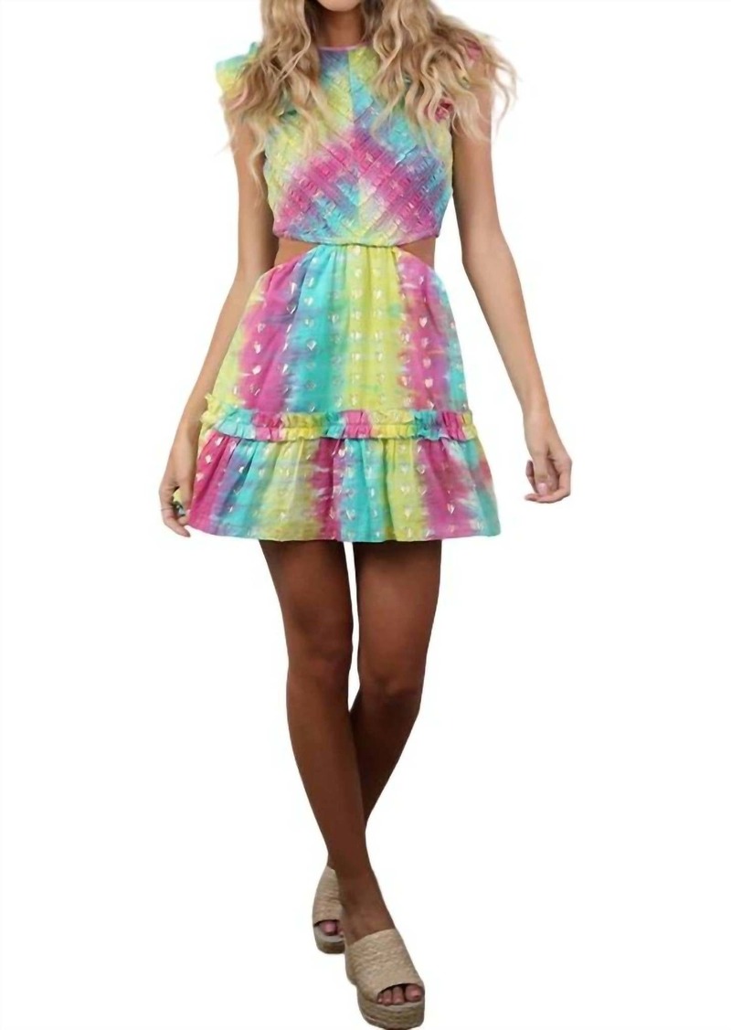 Saylor Leilanie Dress In Rainbow Tie Dye