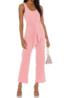 Saylor Molly Ribbed Jumpsuit In Pink