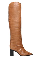 SCHUTZ Anaisha Over-The-Knee Croc-Embossed Leather Boots
