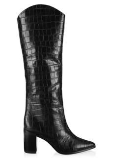 SCHUTZ Analeah Lizard-Embossed Leather Boots
