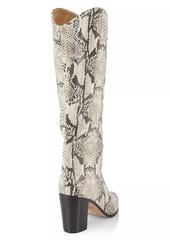 SCHUTZ Analeah Snake-Embossed Leather Tall Boots