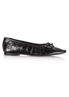 SCHUTZ Arissa Croc-Embossed Leather Ballet Flat
