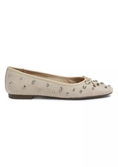 SCHUTZ Arissa Shine Embellished Canvas Ballet Flats