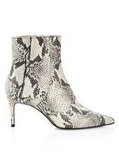 SCHUTZ Bette Snakeskin-Embossed Leather Ankle Boots