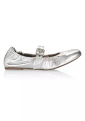 SCHUTZ Calita Metallic Buckled Ballet Flats