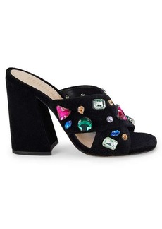 SCHUTZ Callie Glam Block Heel Crossover Sandals