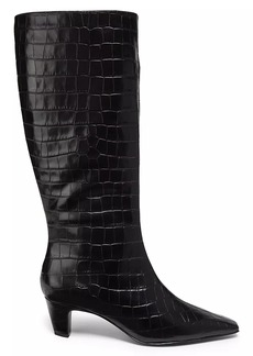 SCHUTZ Dellia 65MM Crocodile-Embossed Leather Boots