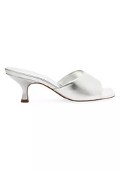 SCHUTZ Dethalia 65MM Metallic Leather Kitten-Heel Sandals