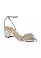 SCHUTZ Jewel 63MM Crystal-Embellished Metallic Leather Sandals