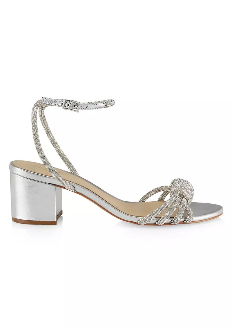 SCHUTZ Jewel 63MM Crystal-Embellished Metallic Leather Sandals