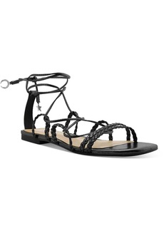 SCHUTZ Lunah Flat Womens Leather Lace up Gladiator Sandals