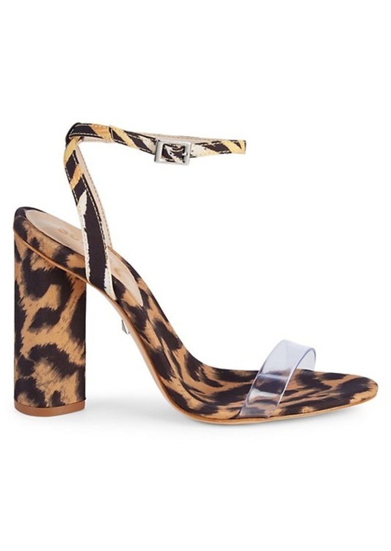clear leopard sandals