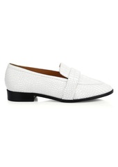 SCHUTZ Romina Croc-Embossed Leather Loafers