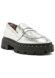 Schutz Christie Slip-On Studded Loafers - Silver