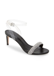 Schutz Irina Clear Strap Sandal in Black-Cristal/Transparent at Nordstrom Rack